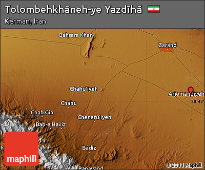 Physical Map of Tolombehkhāneh-ye Yazdīhā