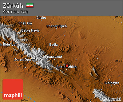 Physical Map of Zārkūh