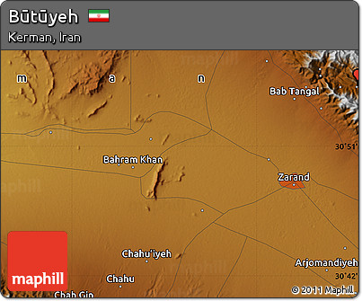 Physical Map of Būtūyeh