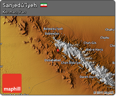 Physical Map of Sanjedū'īyeh