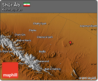 Physical Map of Shūr Āb