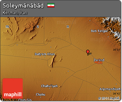 Physical Map of Soleymānābād