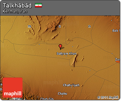 Physical Map of Talkhābād