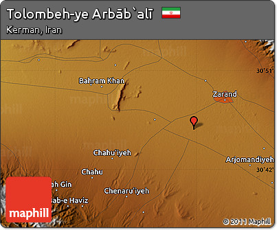 Physical Map of Tolombeh-ye Arbāb`alī
