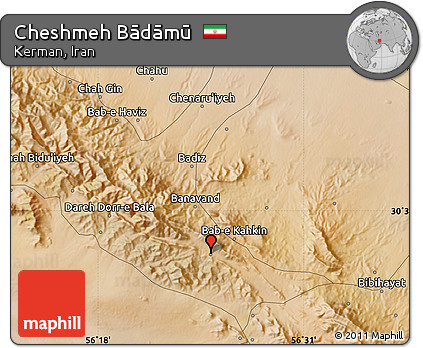 Satellite Map of Cheshmeh Bādāmū