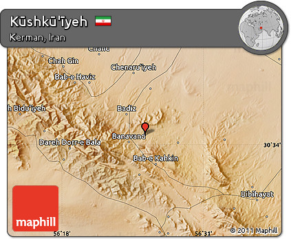 Satellite Map of Kūshkū'īyeh