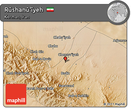 Satellite Map of Rūshanū'īyeh