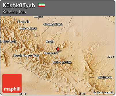 Satellite Map of Kūshkū'īyeh