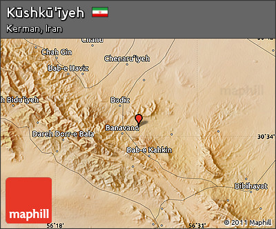 Satellite Map of Kūshkū'īyeh