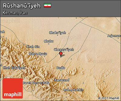 Satellite Map of Rūshanū'īyeh