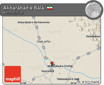 Shaded Relief Map of Akbarābād-e Bālā