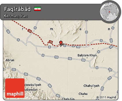 Shaded Relief Map of Faqīrābād