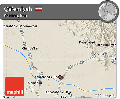 Shaded Relief Map of Qā'emīyeh