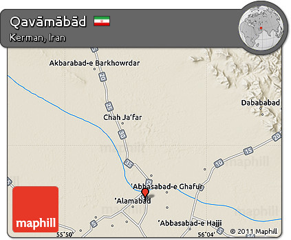 Shaded Relief Map of Qavāmābād