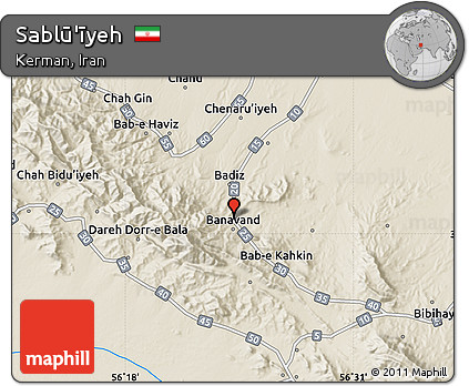 Shaded Relief Map of Sablū'īyeh