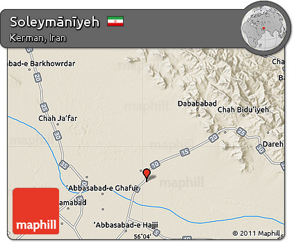 Shaded Relief Map of Soleymānīyeh