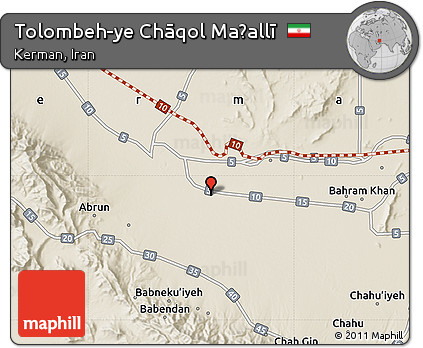 Shaded Relief Map of Tolombeh-ye Chāqol Maḩallī