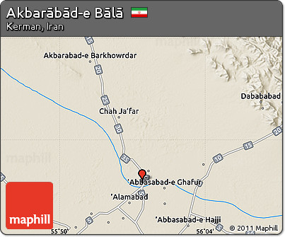 Shaded Relief Map of Akbarābād-e Bālā