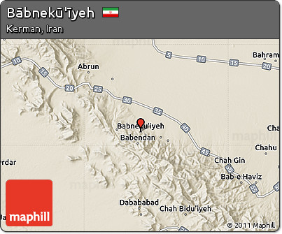 Shaded Relief Map of Bābnekū'īyeh