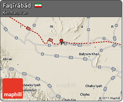 Shaded Relief Map of Faqīrābād