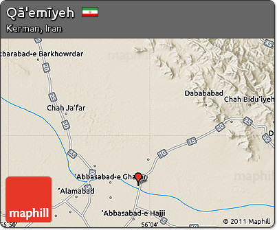 Shaded Relief Map of Qā'emīyeh