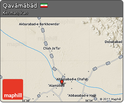 Shaded Relief Map of Qavāmābād