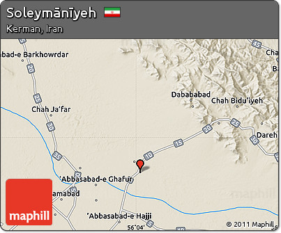 Shaded Relief Map of Soleymānīyeh