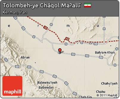 Shaded Relief Map of Tolombeh-ye Chāqol Maḩallī
