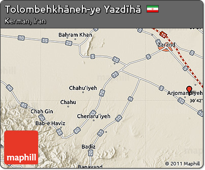 Shaded Relief Map of Tolombehkhāneh-ye Yazdīhā