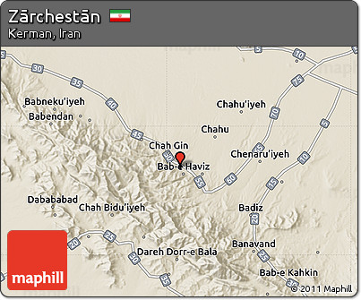 Shaded Relief Map of Zārchestān