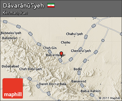 Shaded Relief Map of Dāvarānū'īyeh