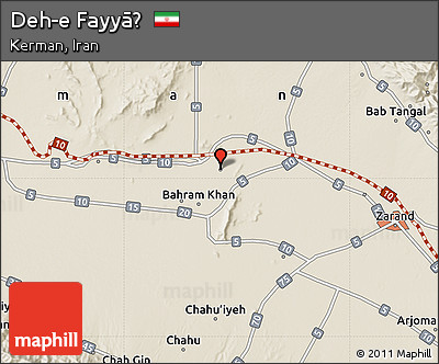 Shaded Relief Map of Deh-e Fayyāẕ