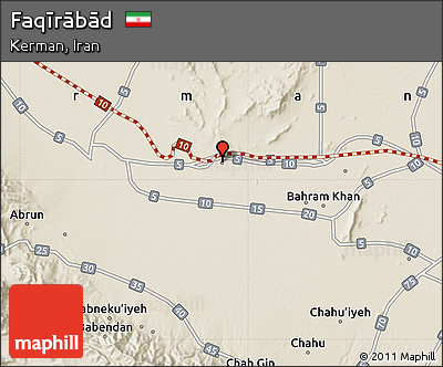 Shaded Relief Map of Faqīrābād