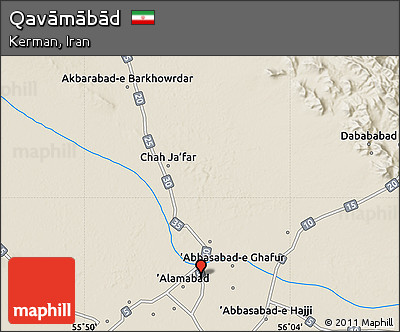 Shaded Relief Map of Qavāmābād