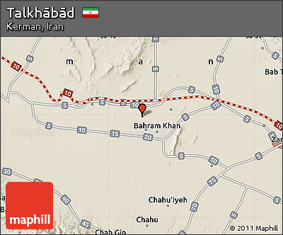 Shaded Relief Map of Talkhābād
