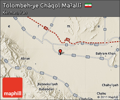 Shaded Relief Map of Tolombeh-ye Chāqol Maḩallī