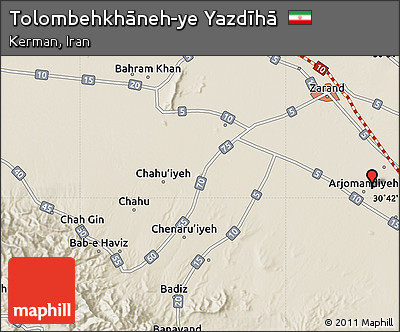 Shaded Relief Map of Tolombehkhāneh-ye Yazdīhā