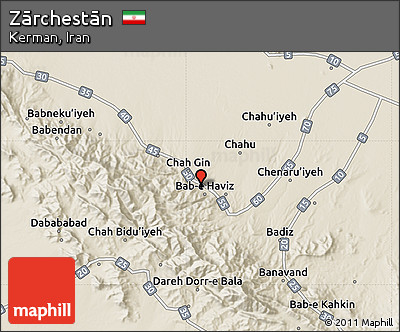 Shaded Relief Map of Zārchestān