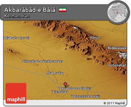 Physical Panoramic Map of Akbarābād-e Bālā