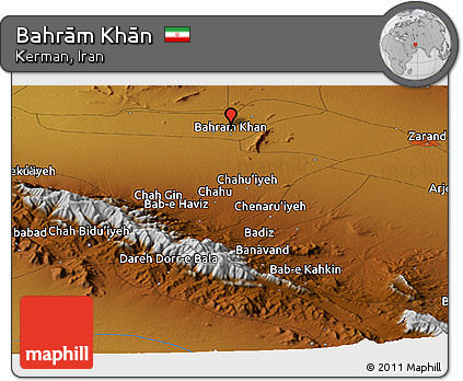 Physical Panoramic Map of Bahrām Khān