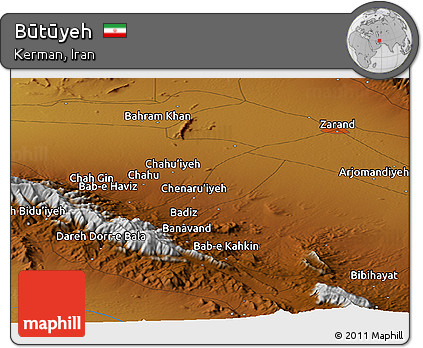 Physical Panoramic Map of Būtūyeh