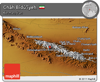 Physical Panoramic Map of Chāh Bīdū'īyeh