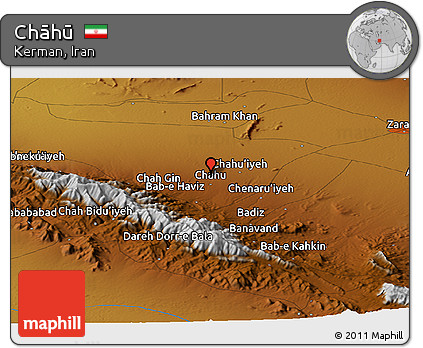 Physical Panoramic Map of Chāhū