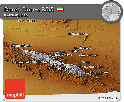 Physical Panoramic Map of Dareh Dorr-e Bālā