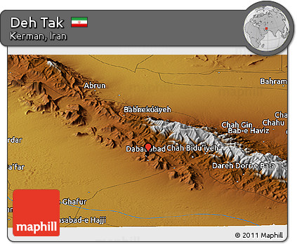 Physical Panoramic Map of Deh Tak