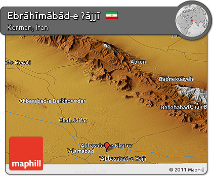 Physical Panoramic Map of Ebrāhīmābād-e Ḩājjī
