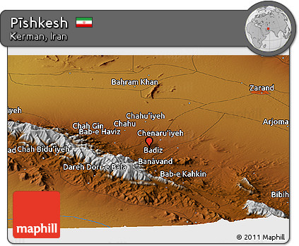 Physical Panoramic Map of Pīshkesh