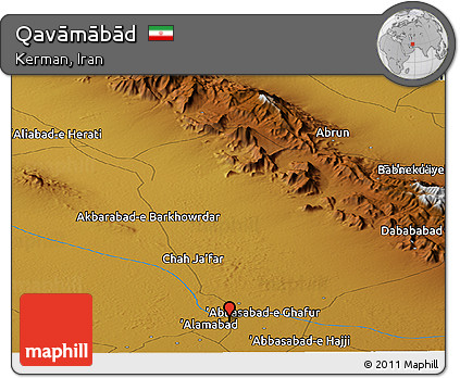 Physical Panoramic Map of Qavāmābād