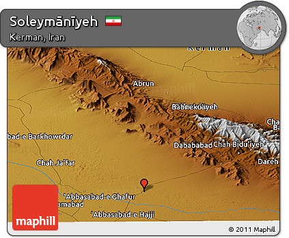 Physical Panoramic Map of Soleymānīyeh