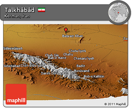 Physical Panoramic Map of Talkhābād